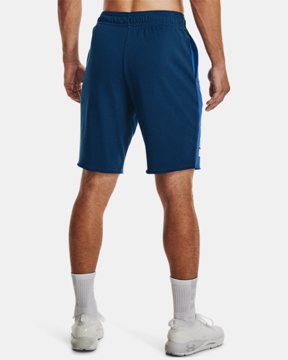 Men's UA Rival Terry Colorblock Shorts, Blue, pdpMainDesktop image number 1